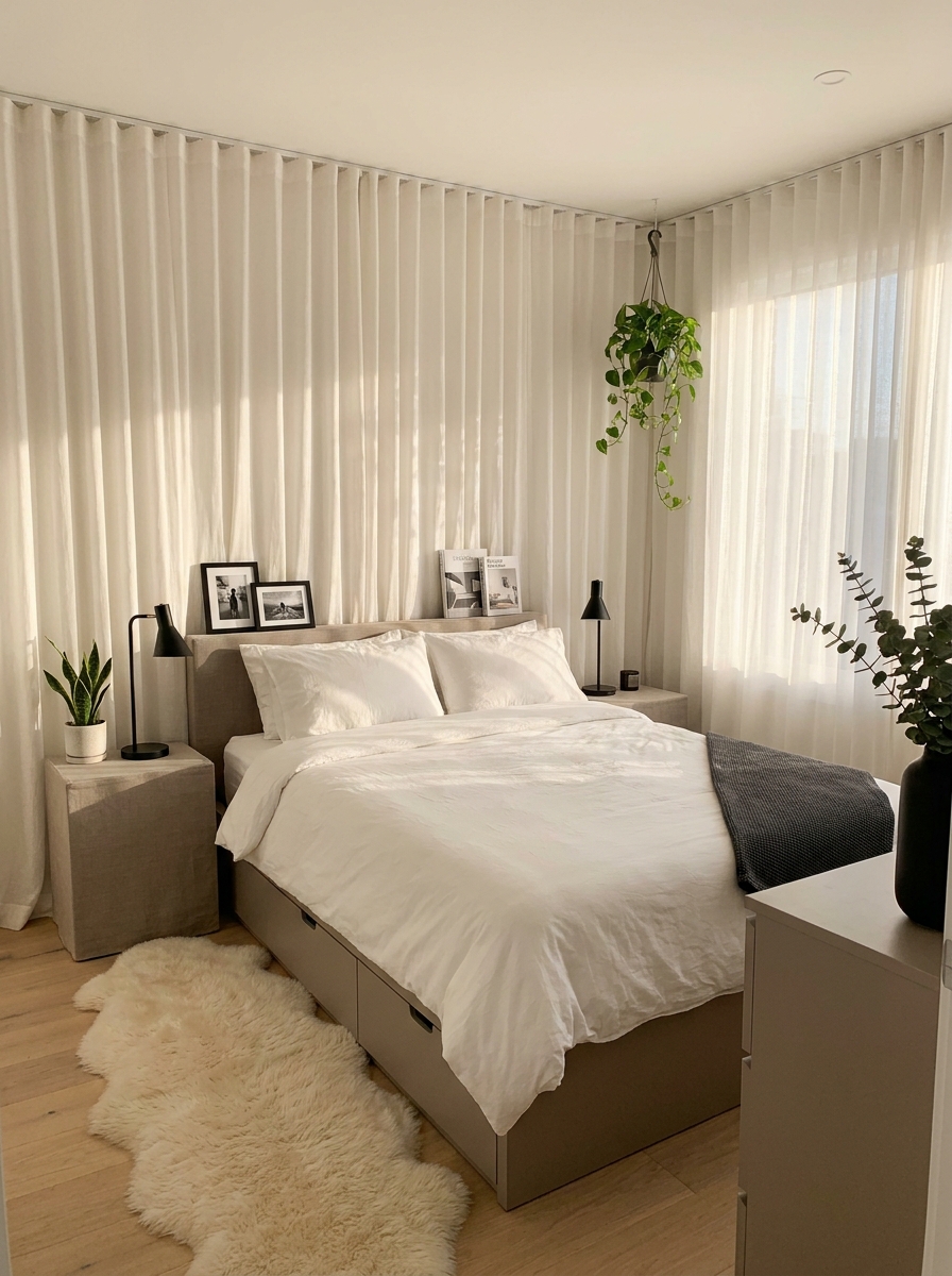 Curtains Mounted at the Ceiling Make Your Room Feel Taller