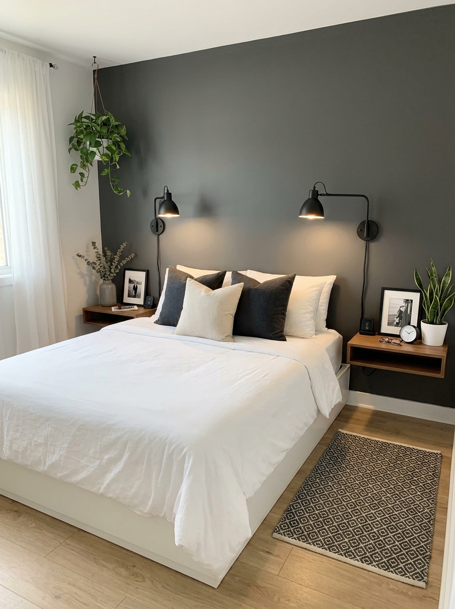 Wall-Mounted Reading Lights Free Up Nightstand Space