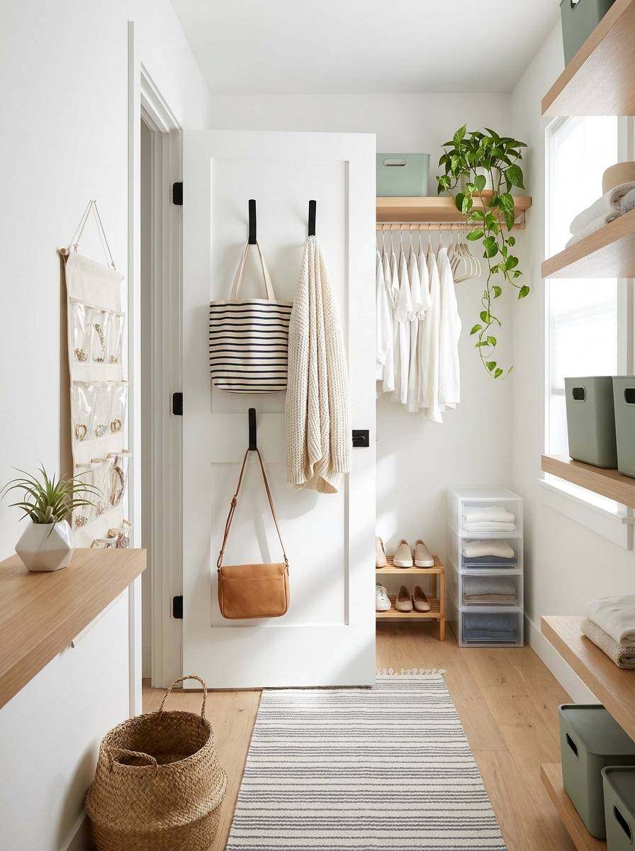 Hooks Inside The Door For Things You Grab Every Day