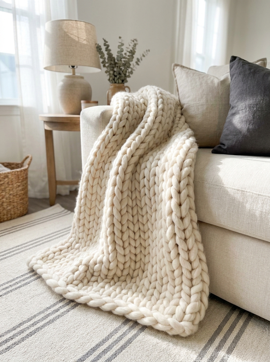 Chunky Knit Throw Blankets for Under $50