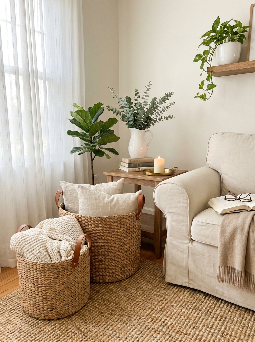 Woven Seagrass Storage Baskets That Hide Everything