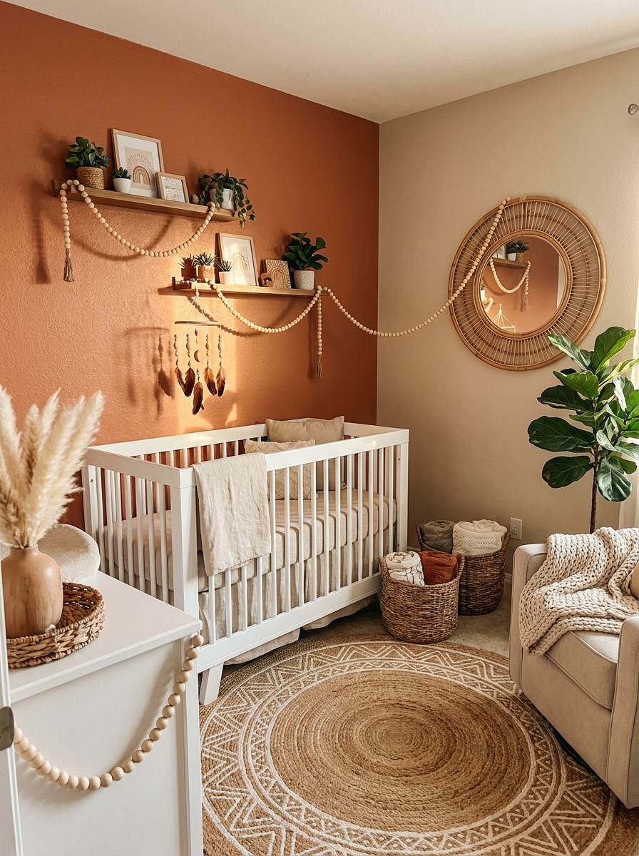 Wooden Bead Garlands Draped Just About Everywhere