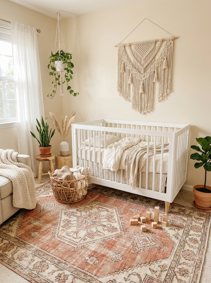 Vintage Rugs That Tell a Story (Under the Crib)