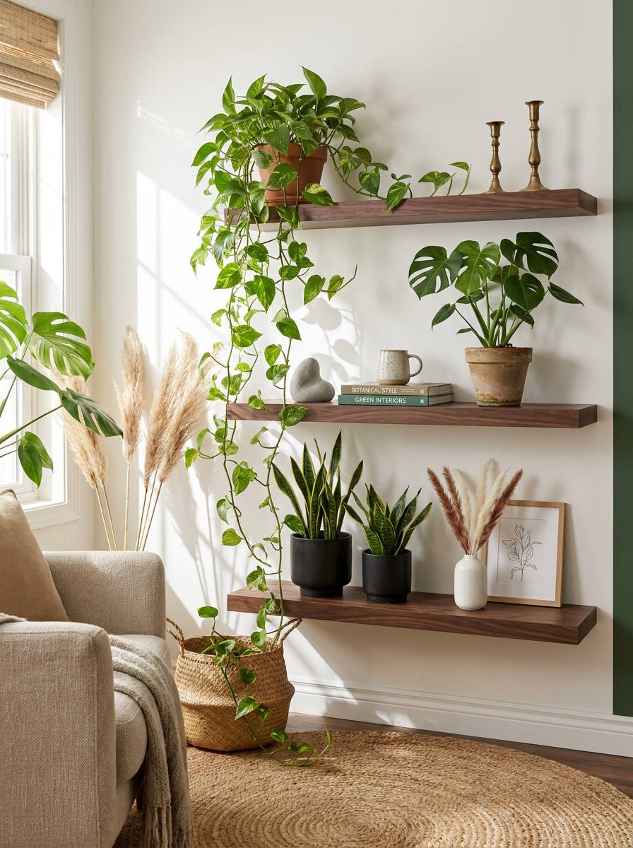 Build a Plant Collection on Floating Shelves