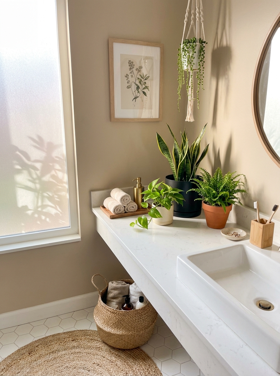Style a Bathroom Plant Moment
