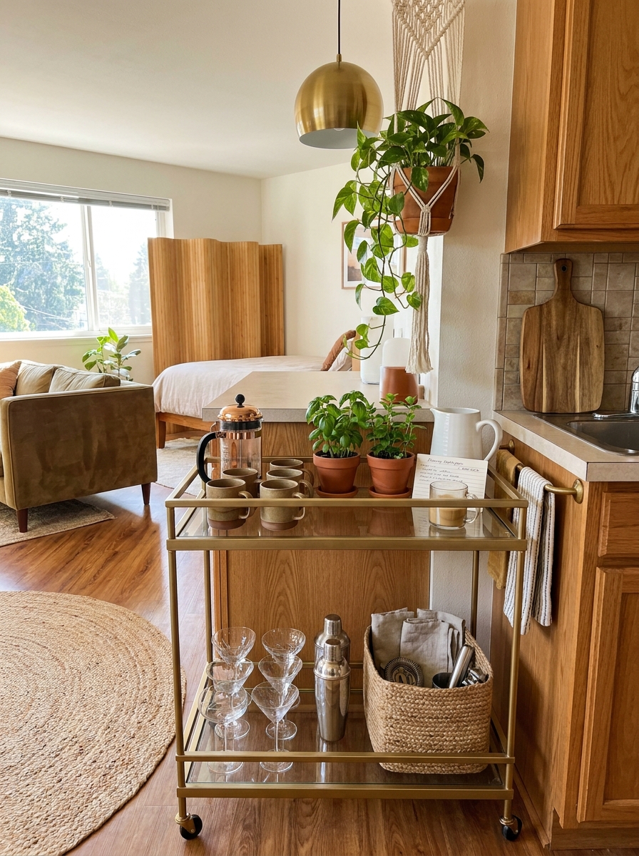 A Bar Cart That's Actually a Storage Powerhouse