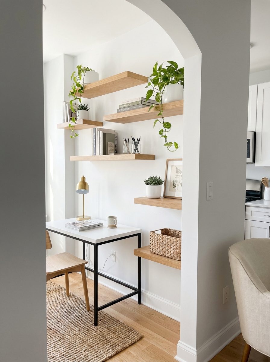 Floating Shelves for Vertical Storage