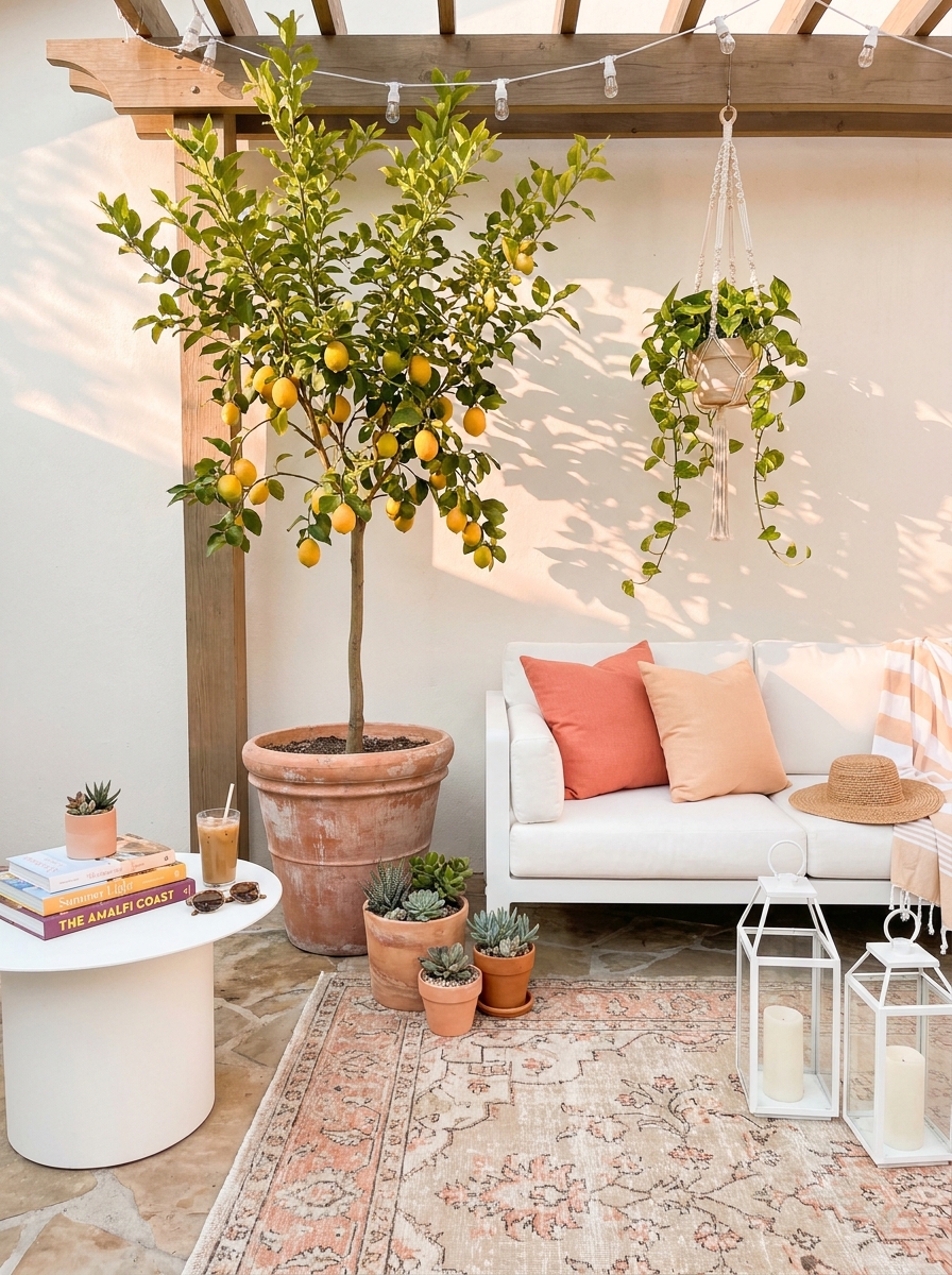 Style a Corner with a Tall Potted Tree