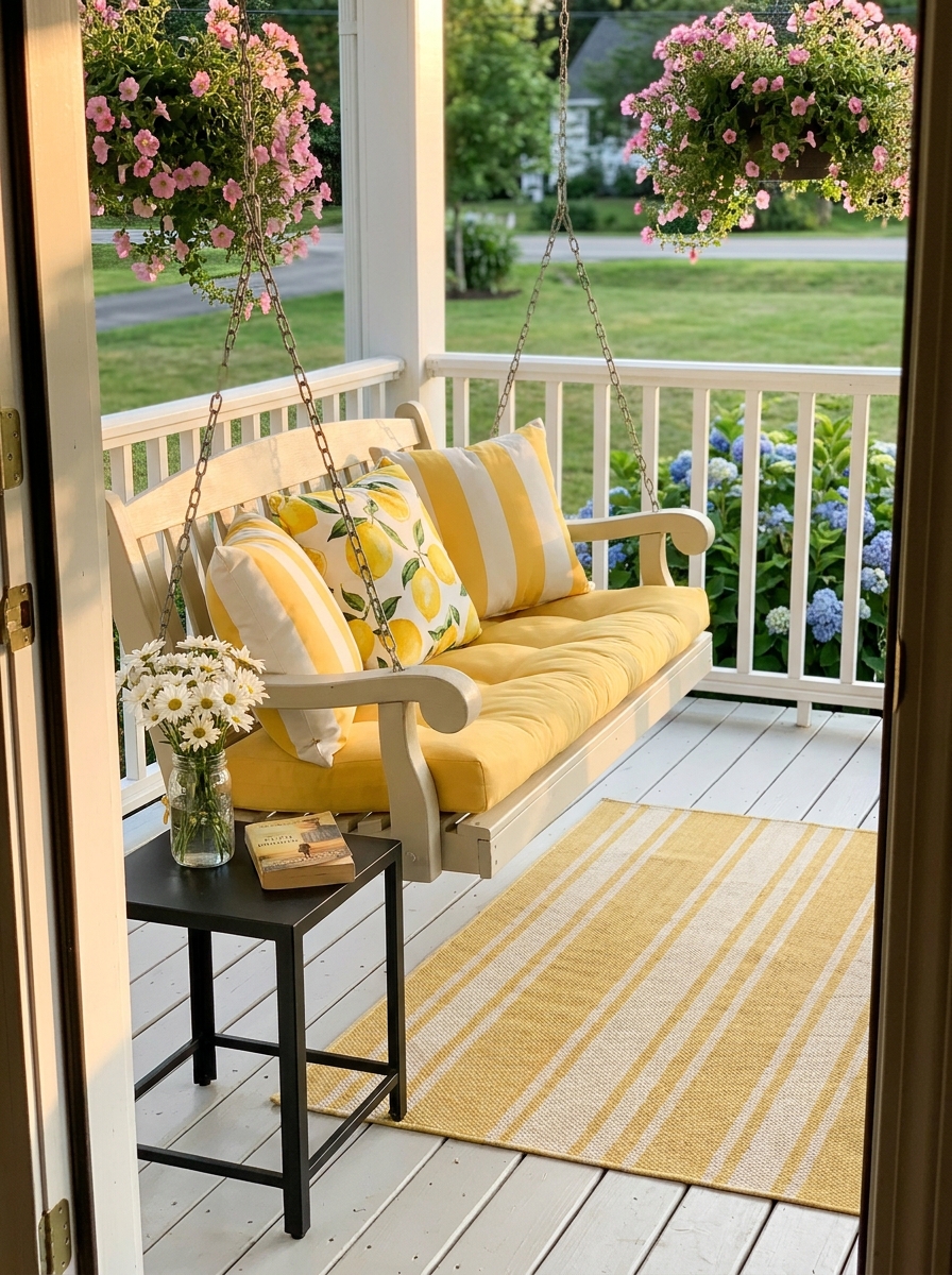 Hang a Porch Swing with Cozy Cushions