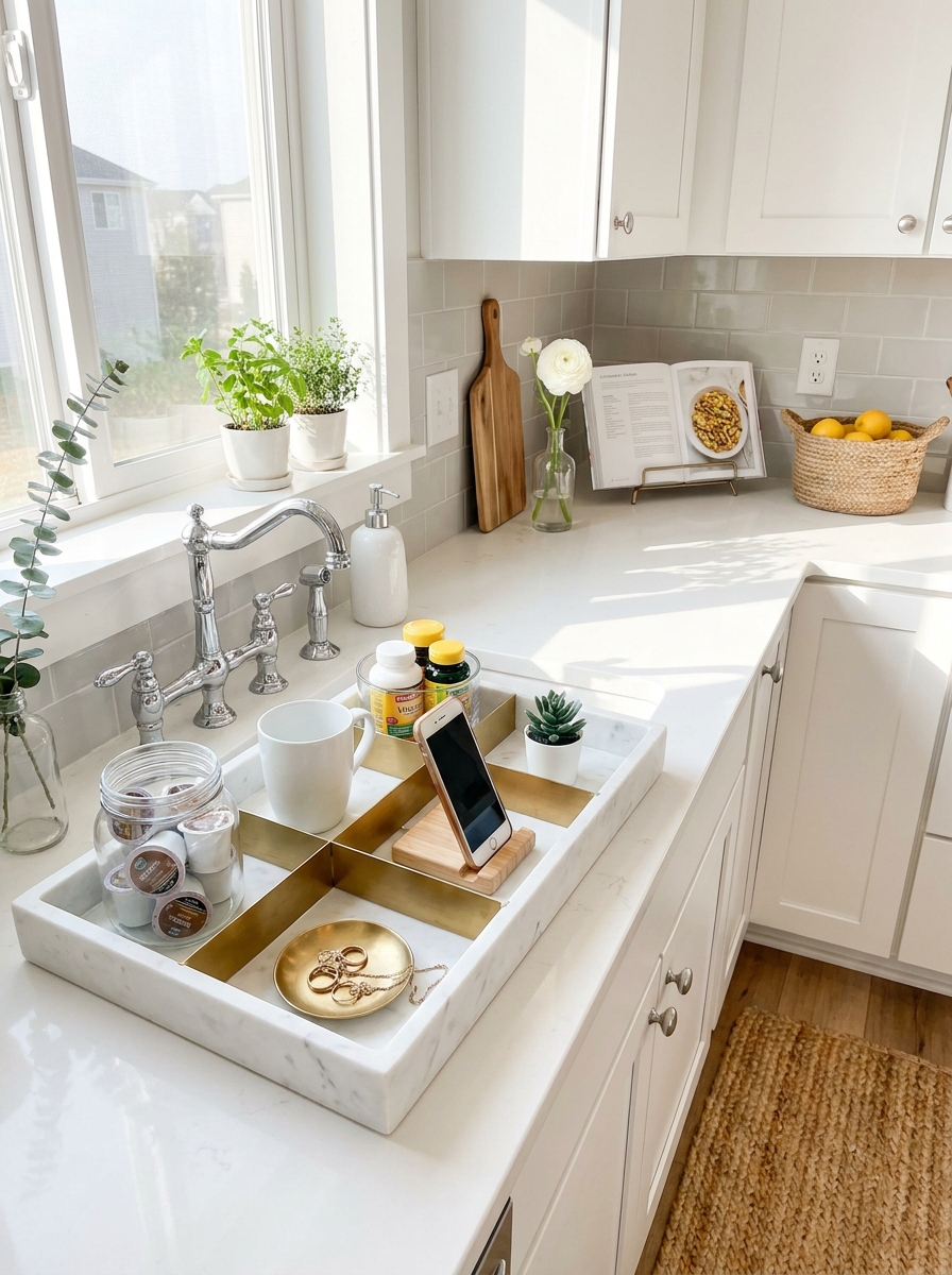Sectioned Tray System for Morning Routine Essentials