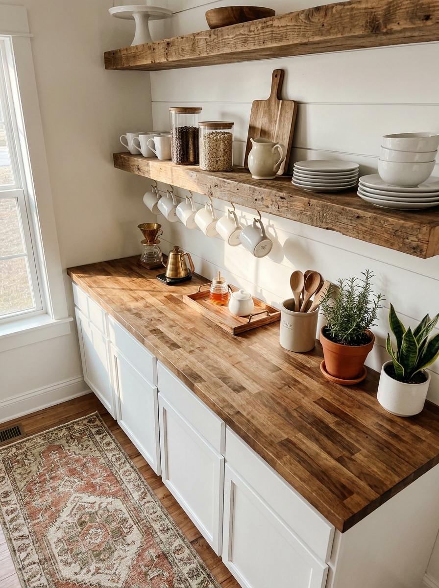 Open Shelving with Curated Daily-Use Items Only