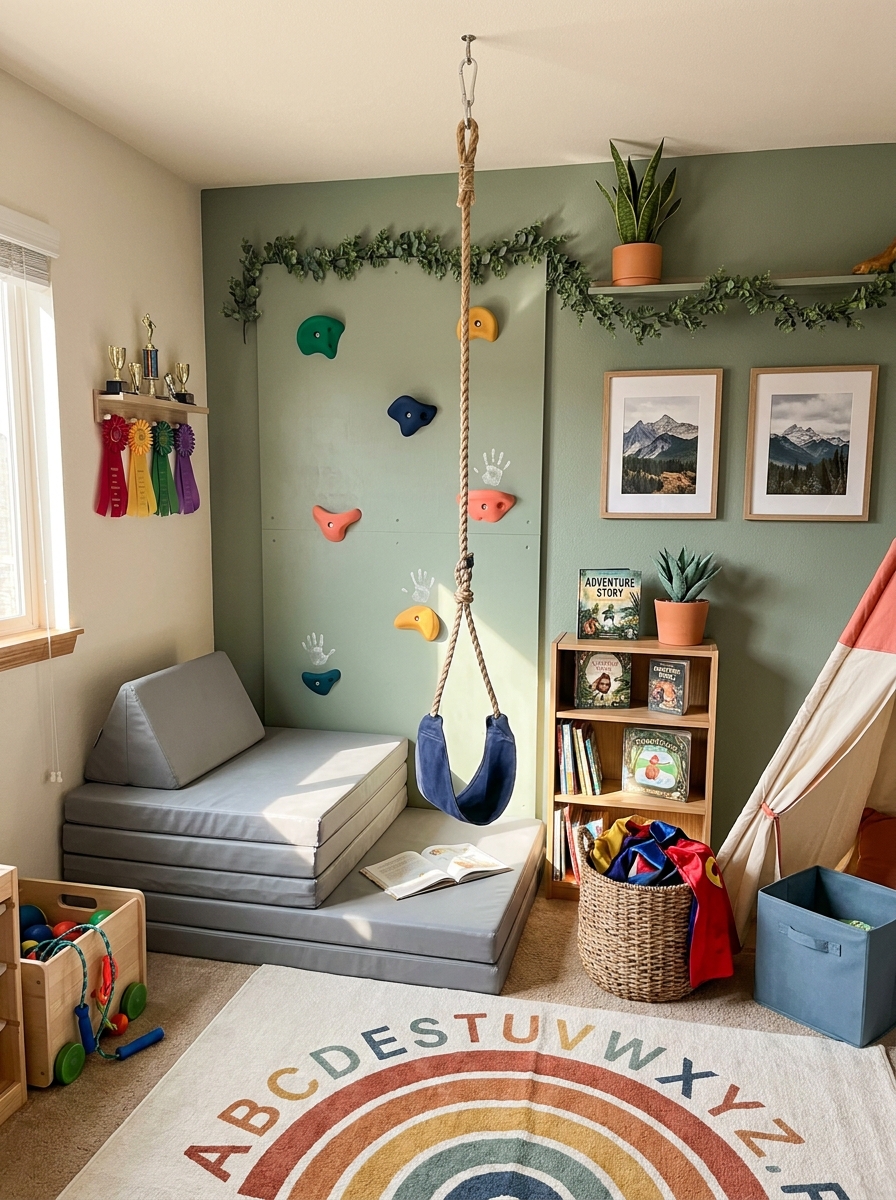 Climbing Wall or Indoor Swing for Active Play