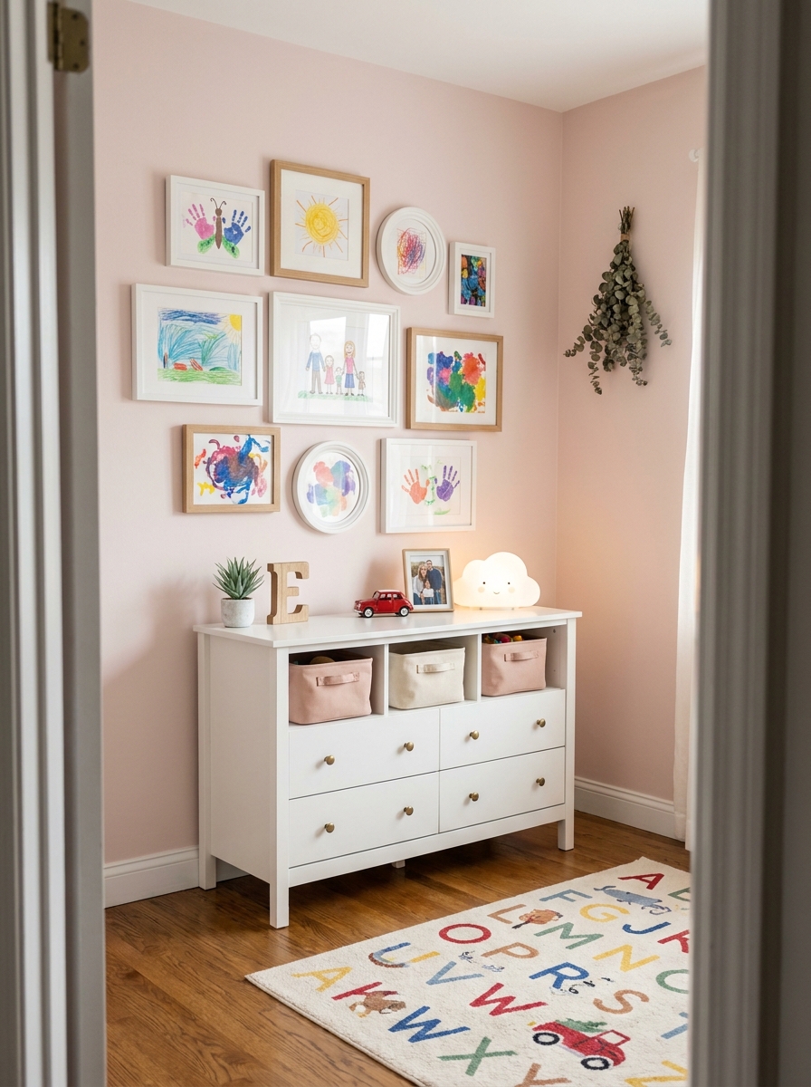 Gallery Wall Featuring Their Actual Artwork