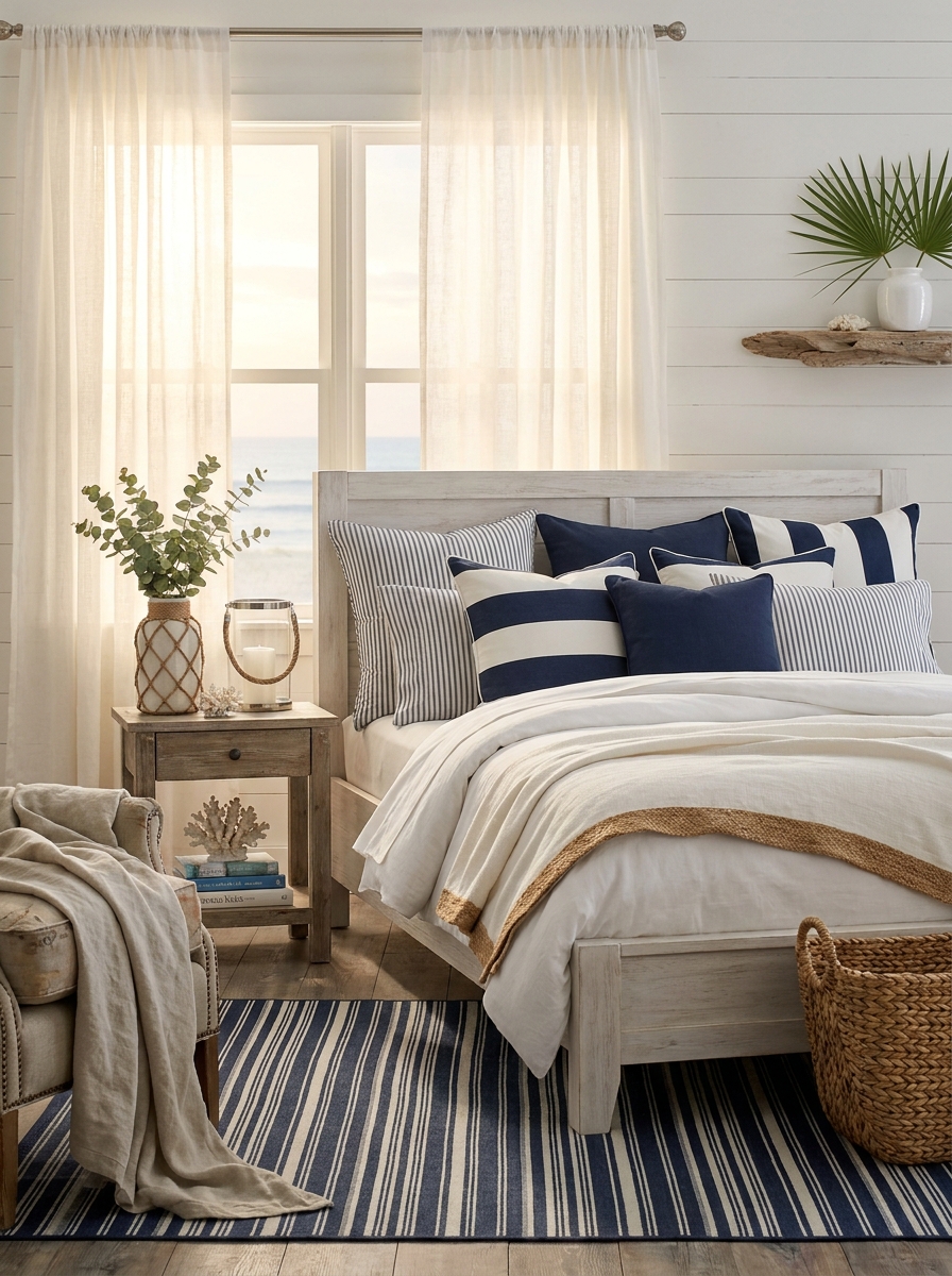 Nautical Striped Throw Pillows