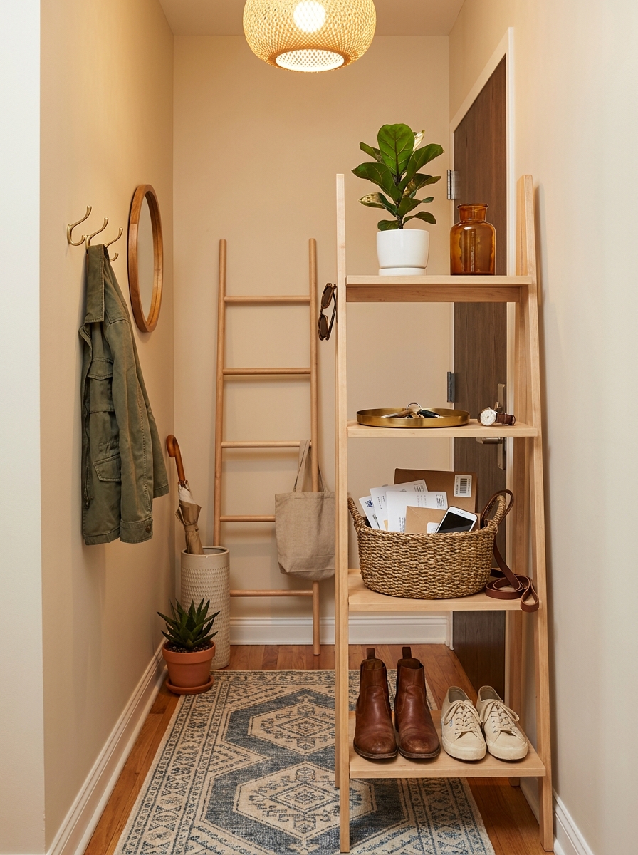 Ladder Shelf Leaning Against the Wall