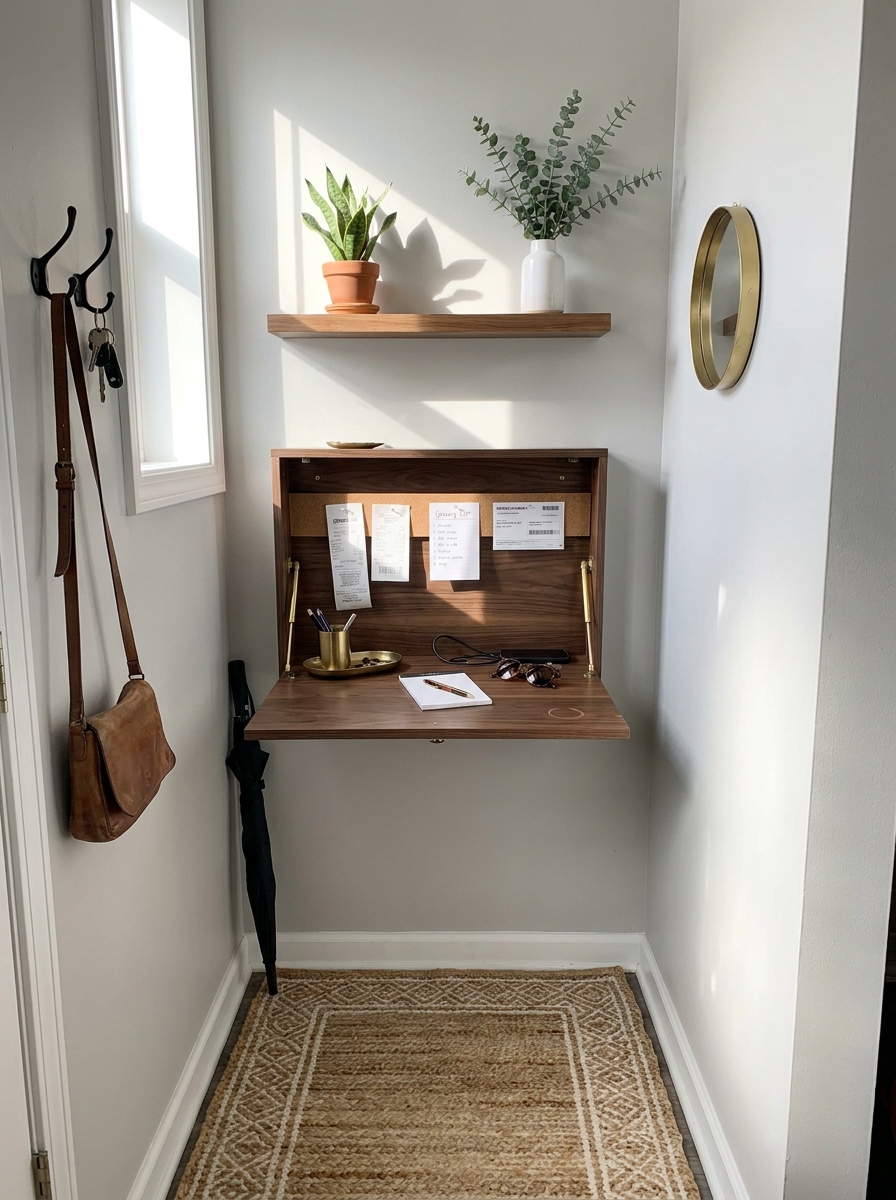 Fold-Down Wall Desk for Quick Tasks