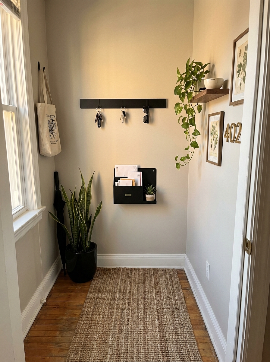 Magnetic Key and Mail Strip on the Wall