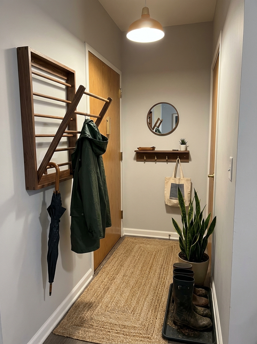 Wall-Mounted Fold-Out Drying Rack