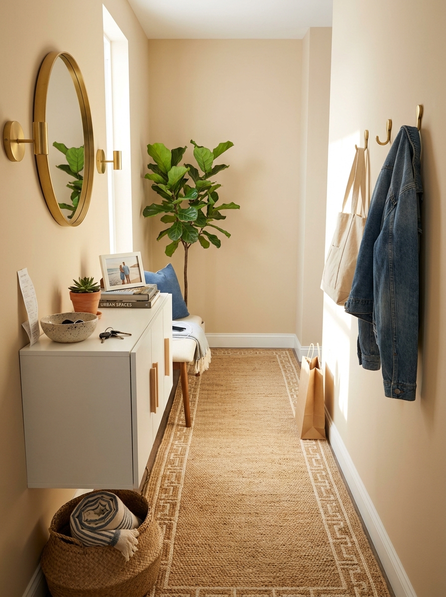 Shallow Cabinet with Doors to Hide the Chaos