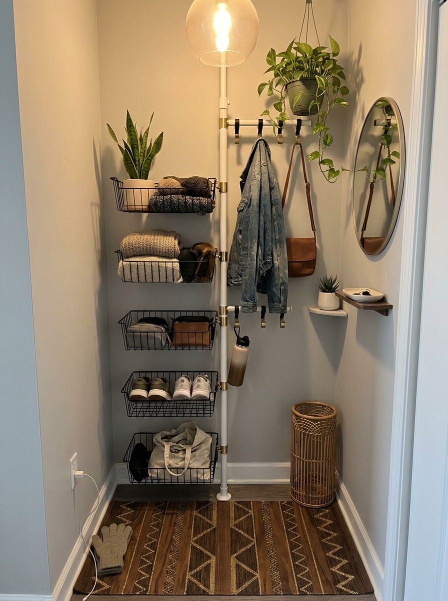 Floor-to-Ceiling Tension Pole Organizer