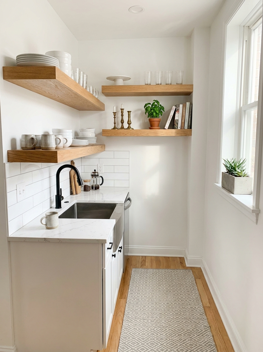 Floating Shelves Instead of Upper Cabinets