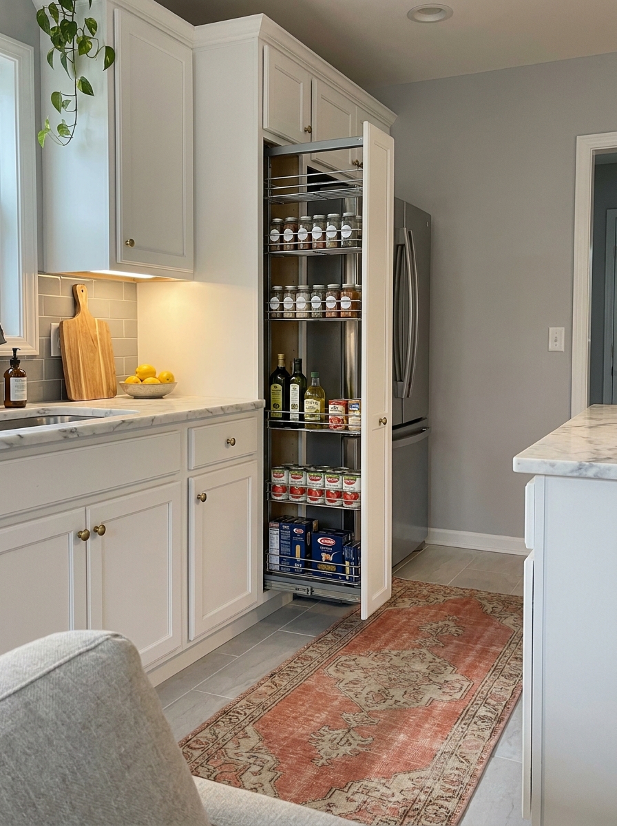 Pull-Out Pantry for Narrow Gaps