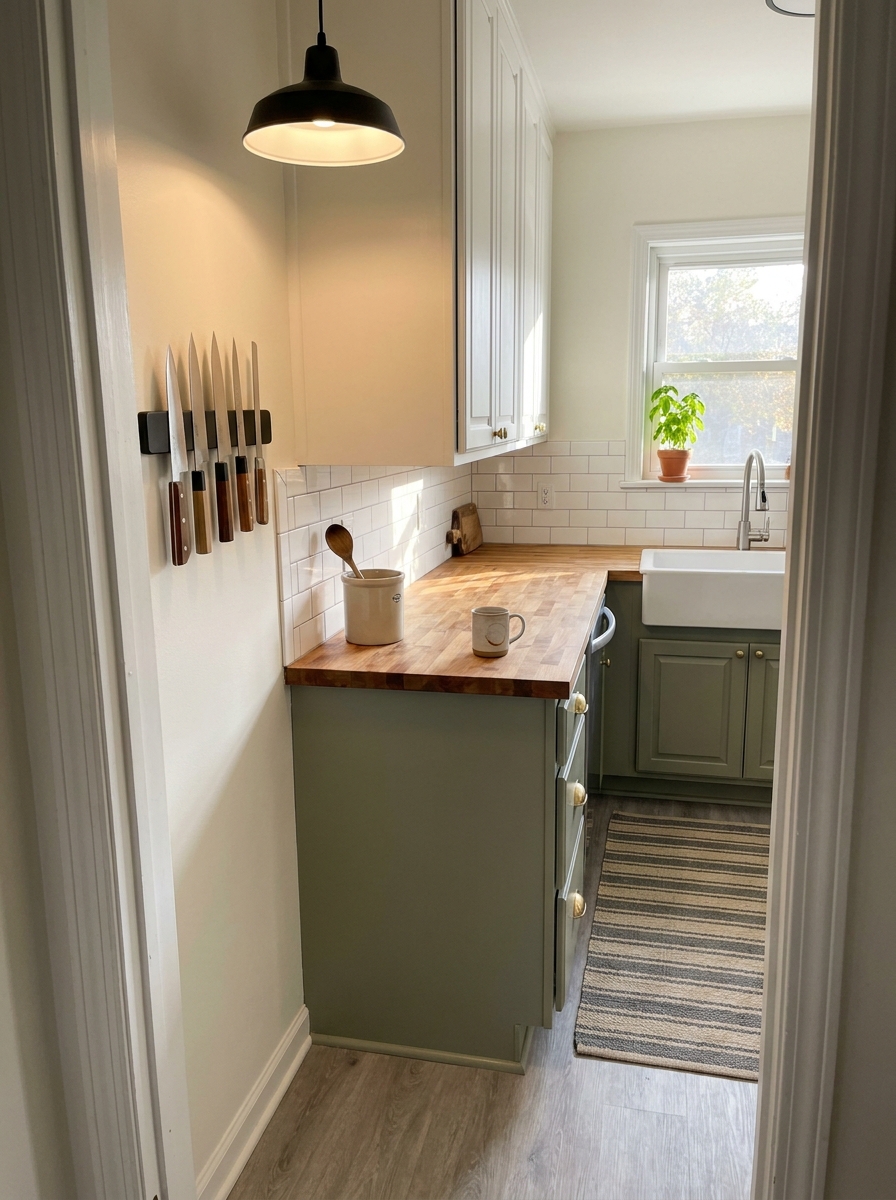Magnetic Knife Strip on the Wall