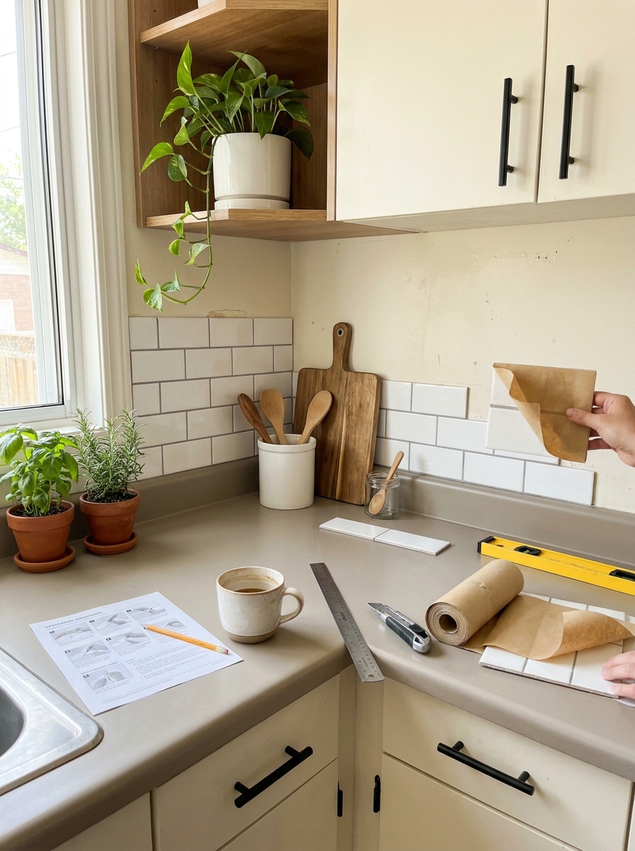 Peel-and-Stick Backsplash Tiles That Fake Expensive Renovations