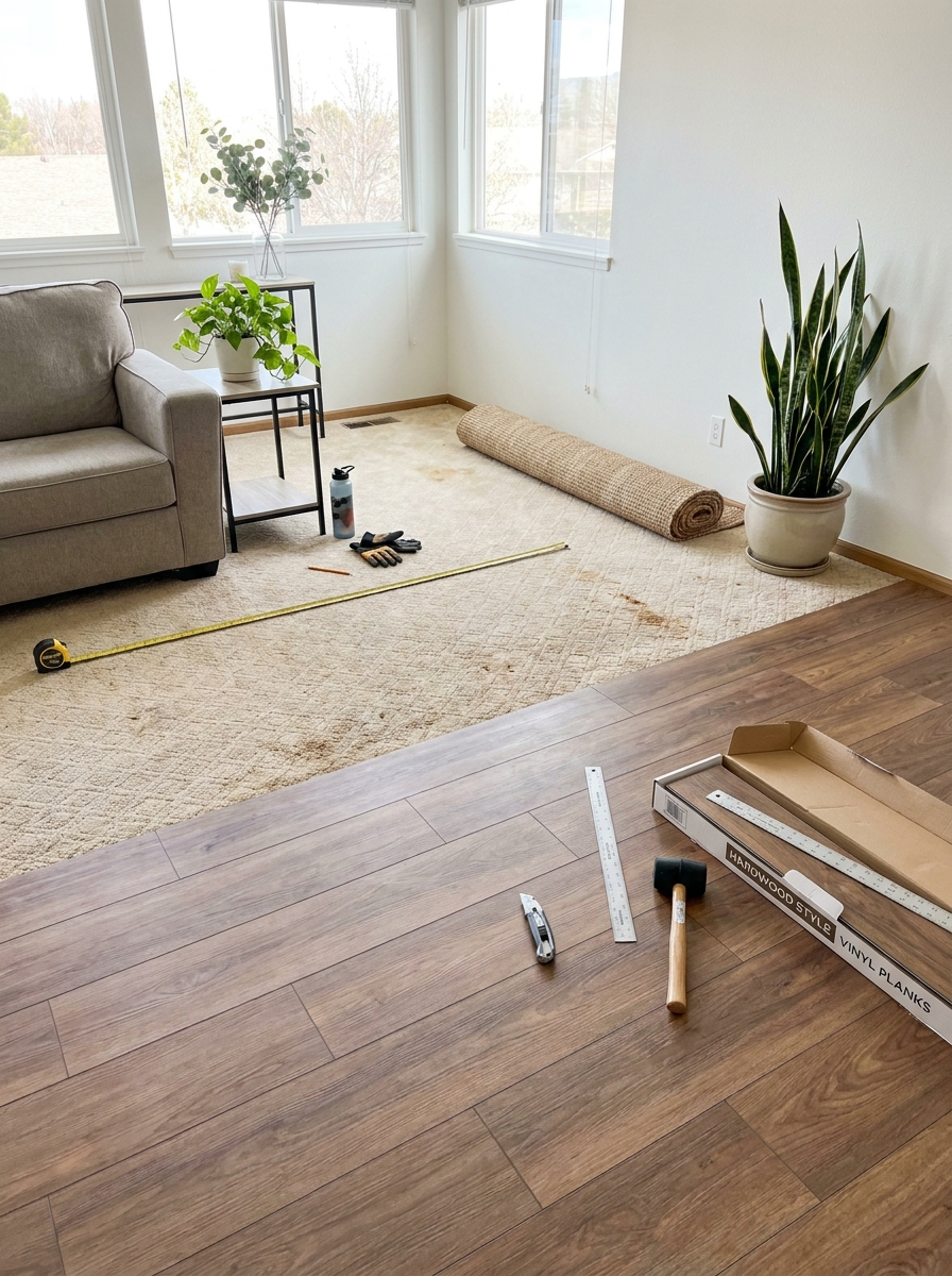 Stick-On Floor Planks That Look Like Real Hardwood