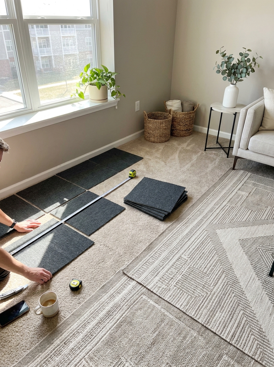 Carpet Tiles You Can Rearrange When Spills Happen