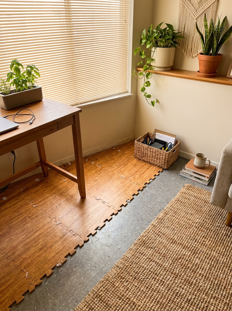 Cork Floor Squares That Add Warmth Without Commitment