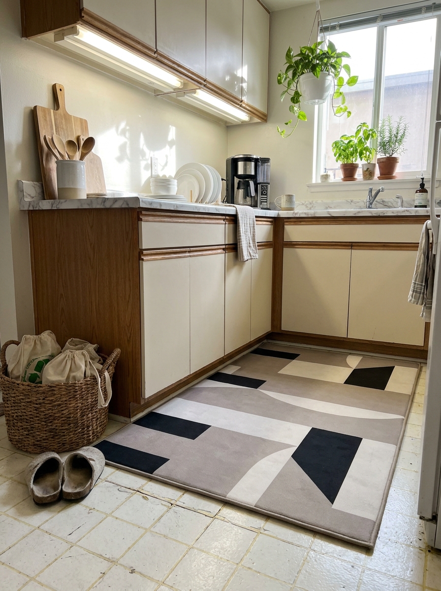 Oversized Kitchen Mats That Block Out Terrible Tile