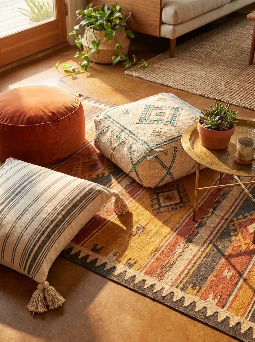 Floor Cushions and Poufs for Flexible Seating