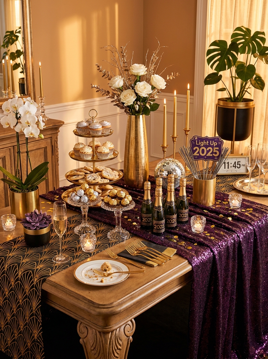 Glam Dessert Table with Sparkler Send-Off Station