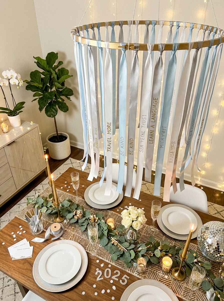 Resolution Ribbon Chandelier Installation
