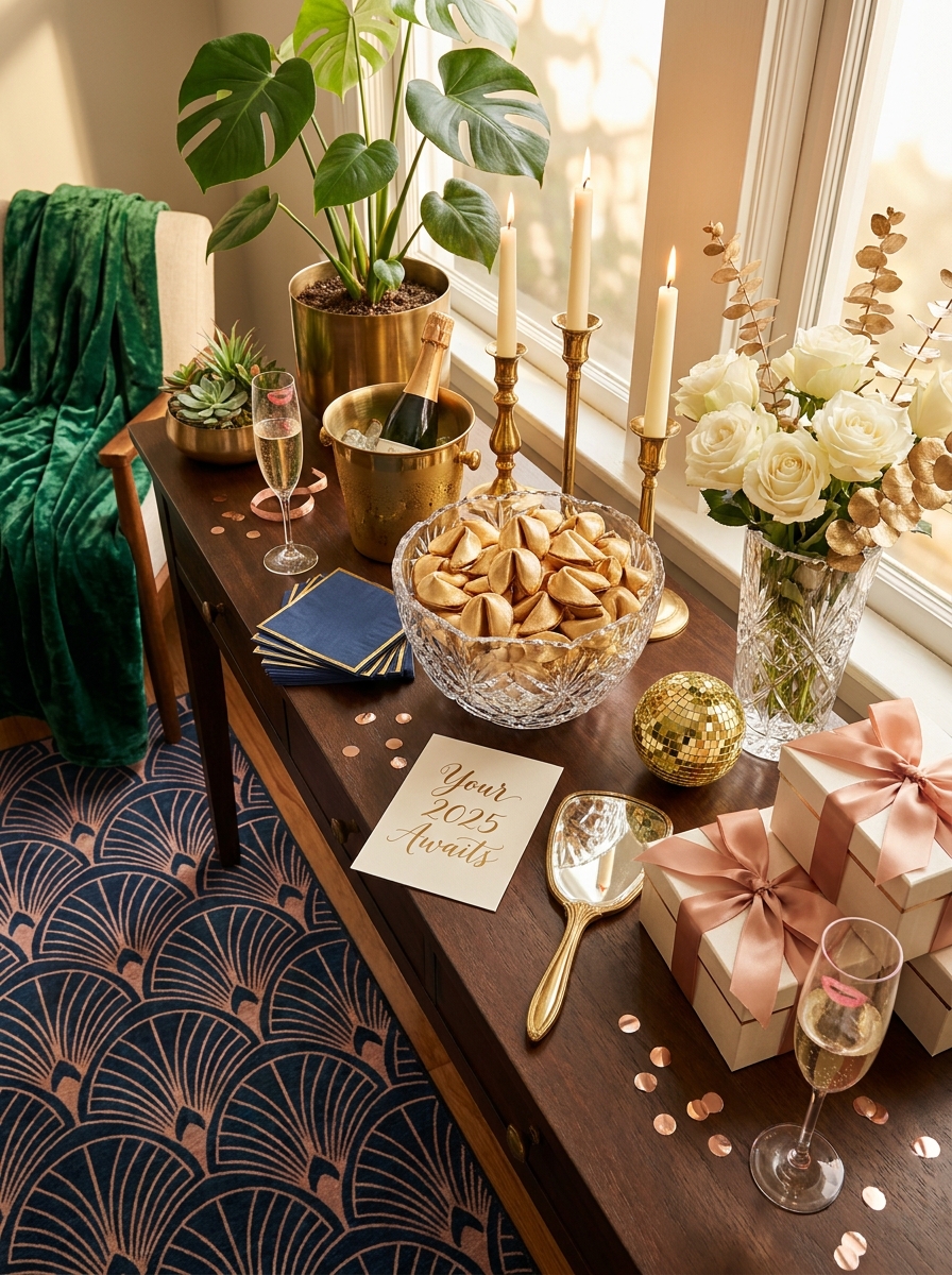 Gilded Fortune Cookie Party Favor Display
