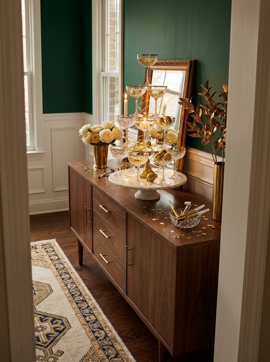 Vintage Champagne Coupe Tower Display