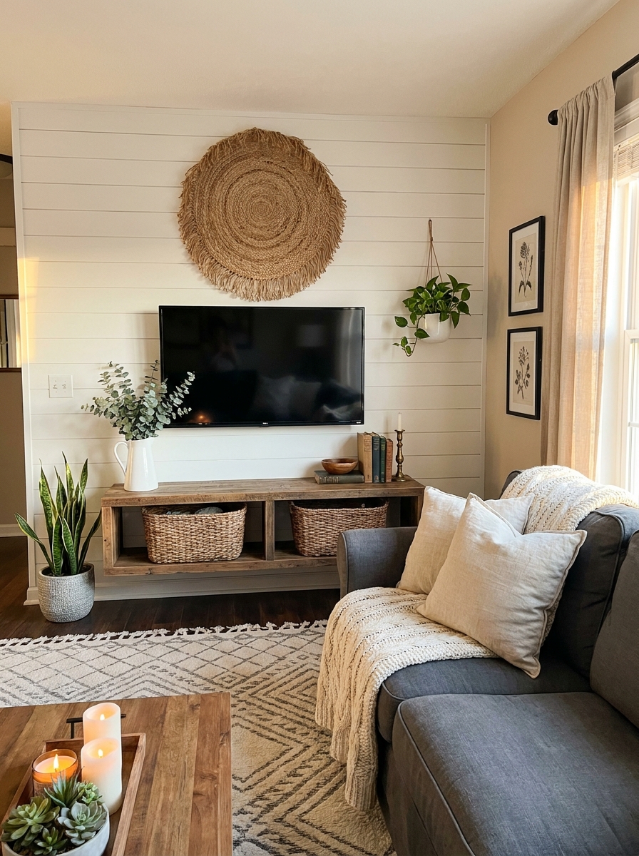 Add Softness Above the TV (Yes, Really)