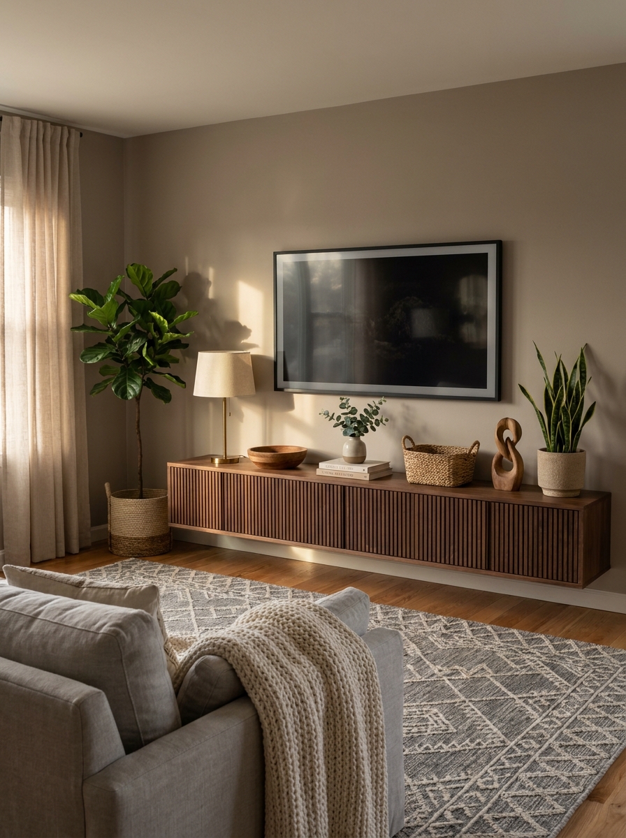 Add Wood Tones to Soften the Black Screen