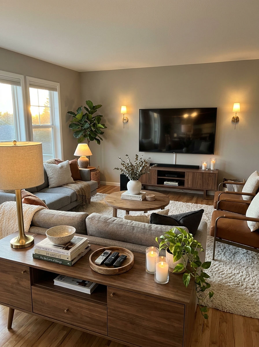 Use Your TV as an Anchor for the Whole Room Layout