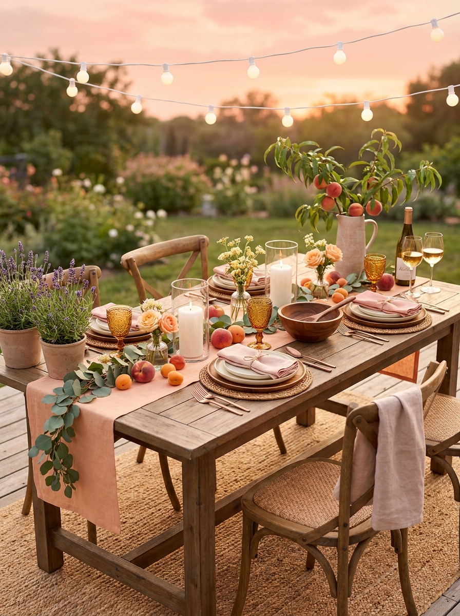 Peachy Sunset Orchard Dinner