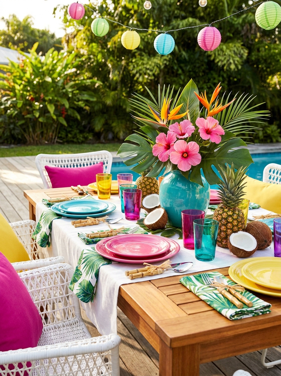 Tropical Paradise with Bold Colors