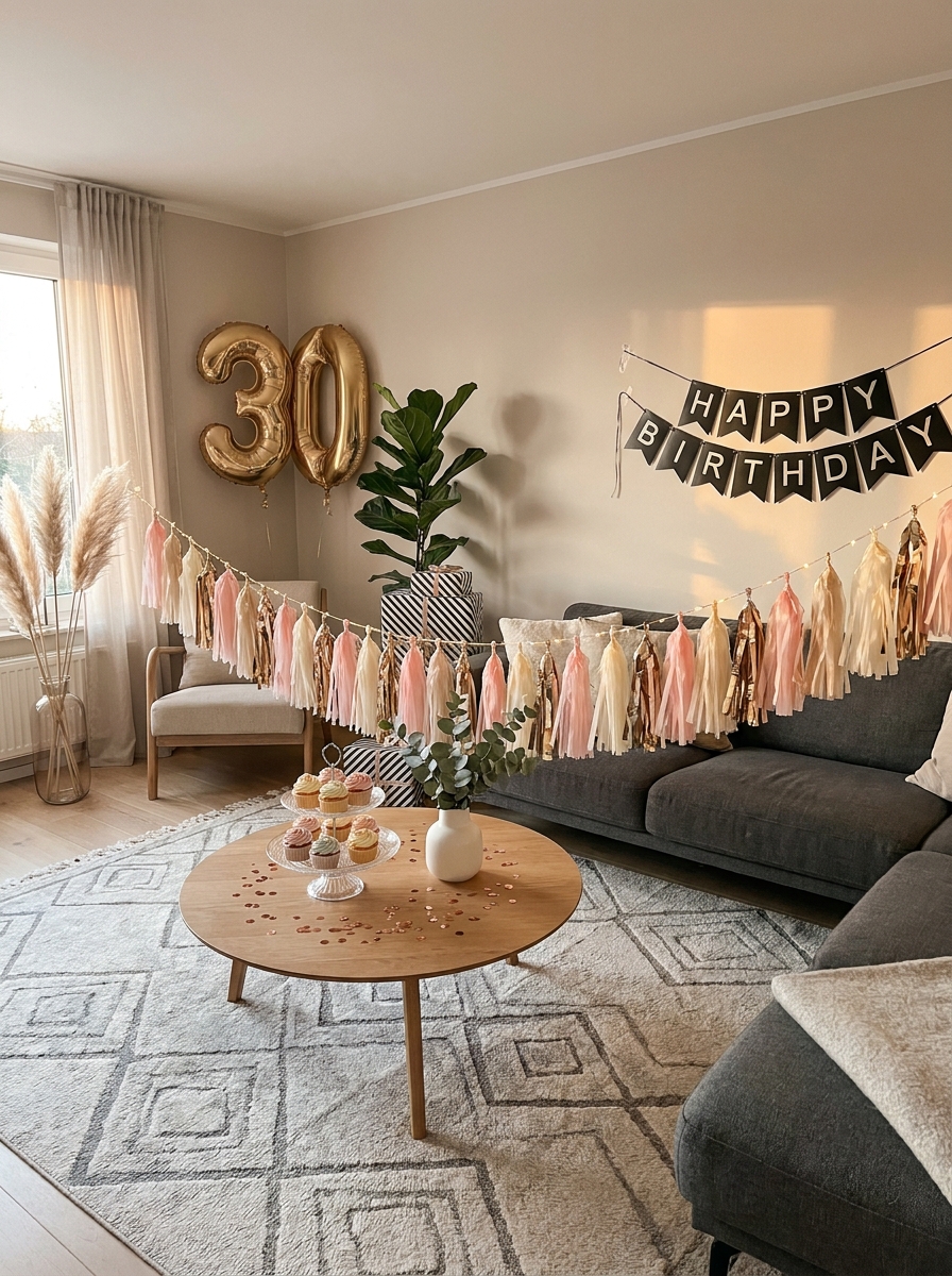 Hanging Tassel Garland Over Seating