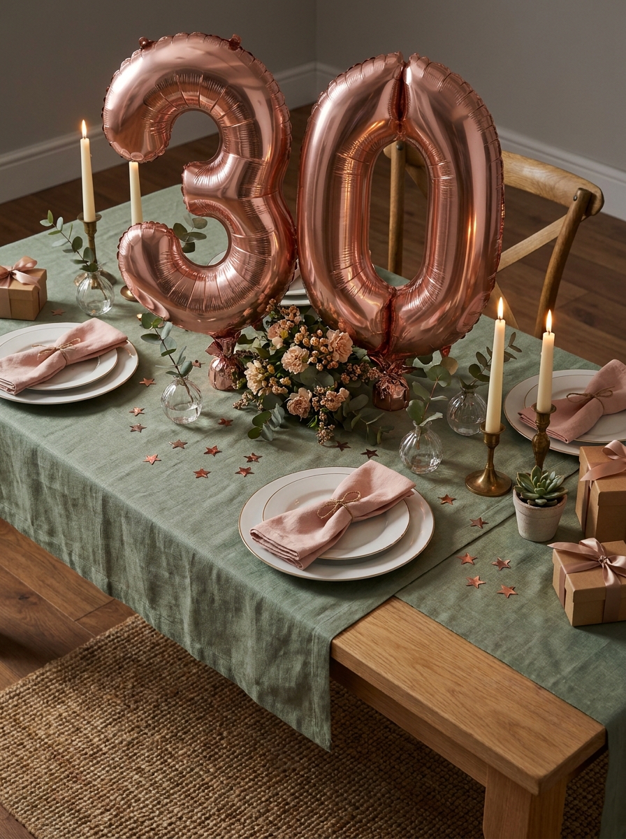 Number Balloons as Centerpiece Anchors