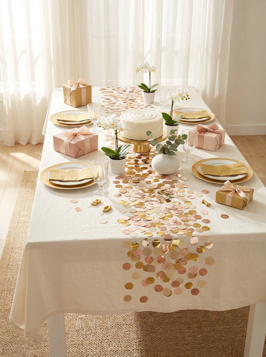 Confetti Table Runner Down the Middle