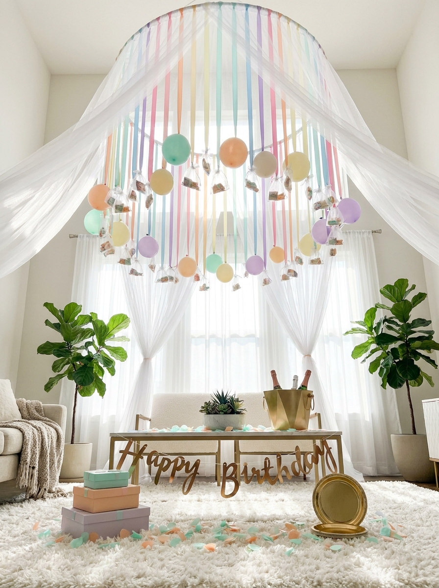 Floating Canopy with Hanging Treats