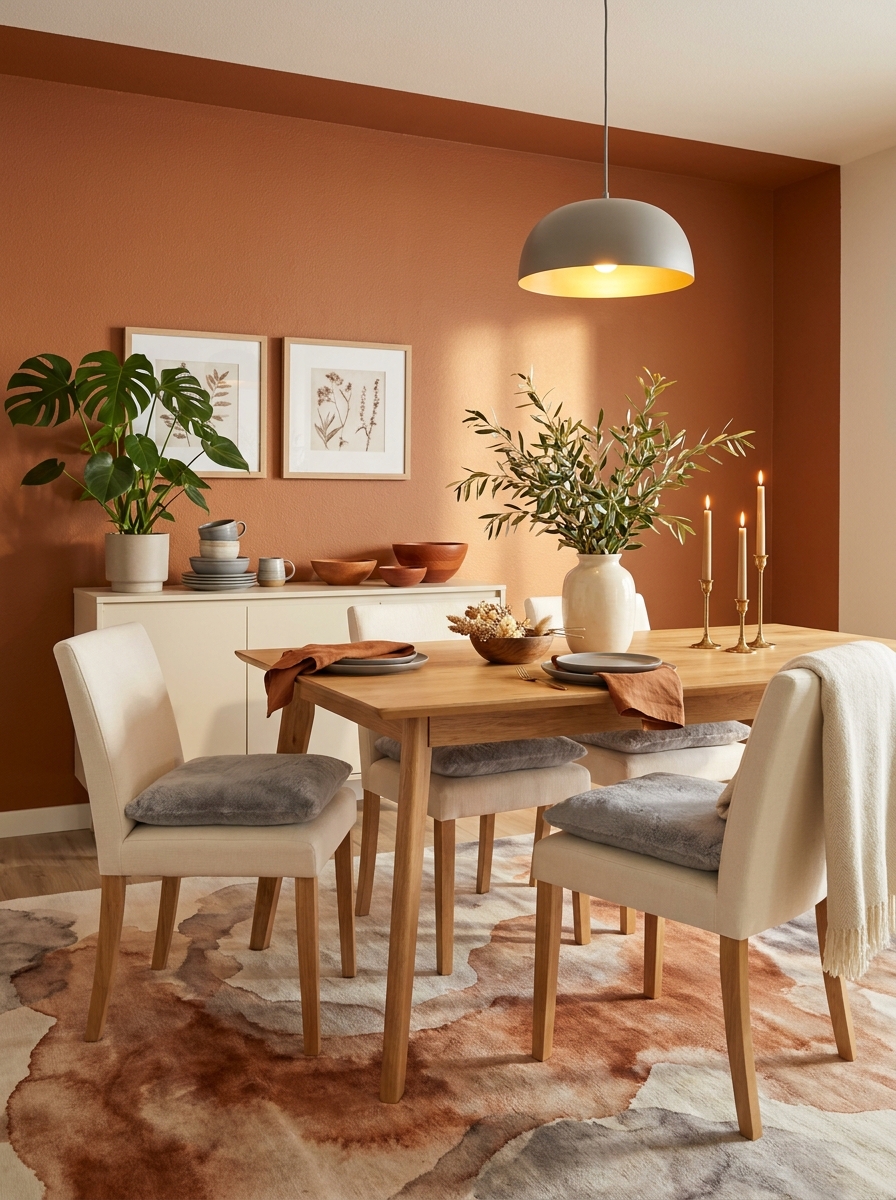 Spiced Cinnamon with Cream and Soft Gray: Warm Minimalism