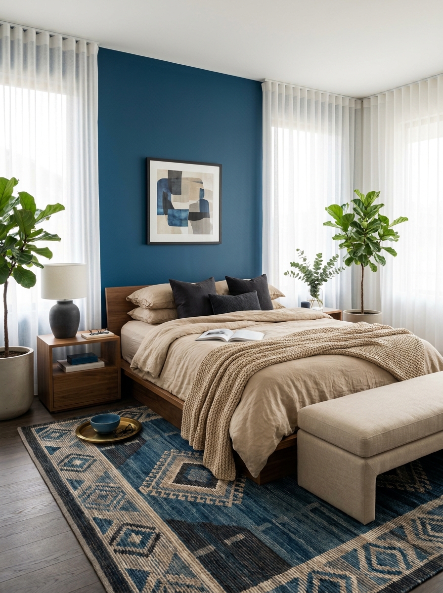Ocean Blue and Sandy Beige: Coastal Sophistication