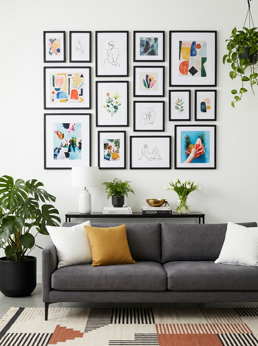 Matching Frame Gallery in One Bold Color