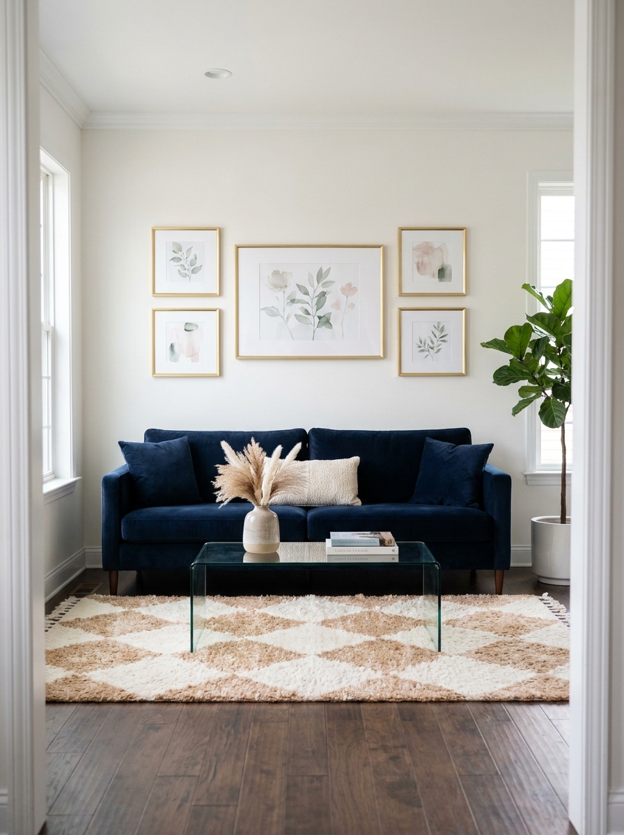 Symmetrical Statement Above the Sofa